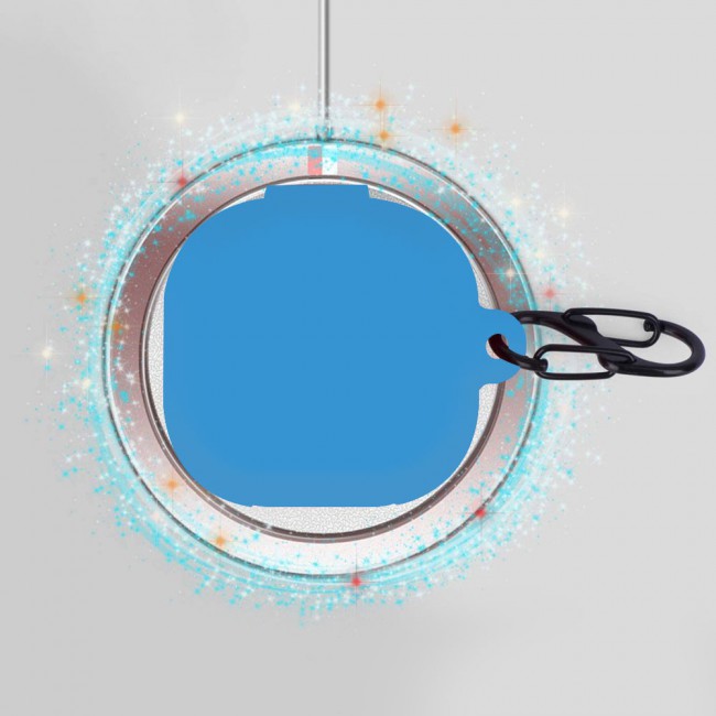 Protective Silicone Case with Carabiner for Galaxy Buds Live - Blue