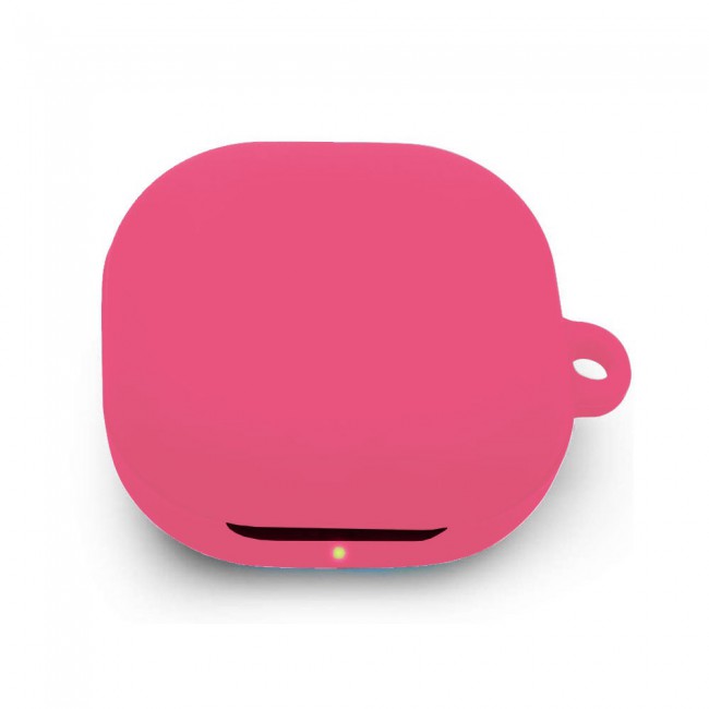Protective Silicone Case with Carabiner for Galaxy Buds Live - Hot Pink