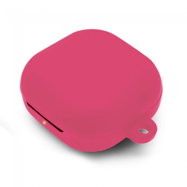 Protective Silicone Case with Carabiner for Galaxy Buds Live - Hot Pink