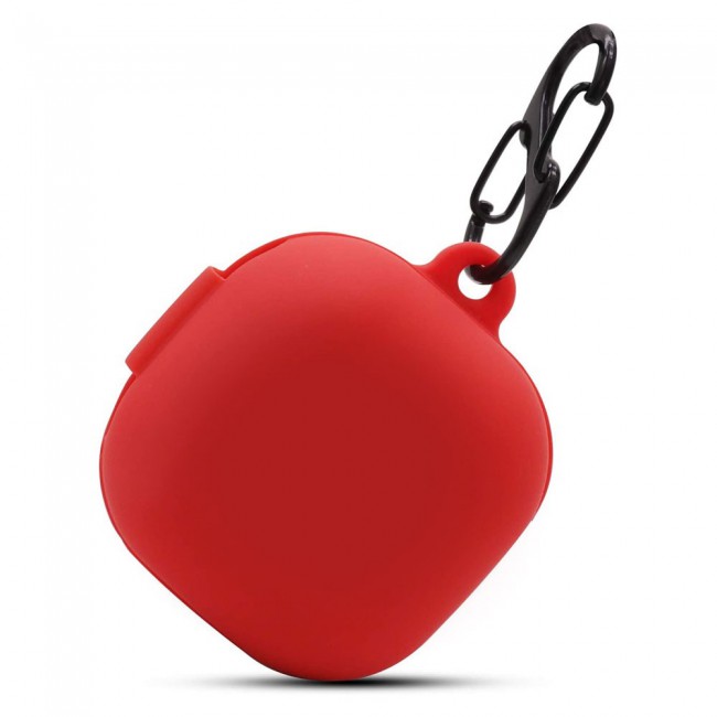 Protective Silicone Case with Carabiner for Galaxy Buds Live - Red