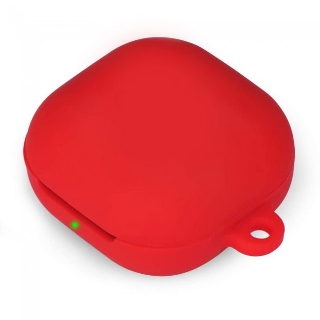 Protective Silicone Case with Carabiner for Galaxy Buds Live - Red