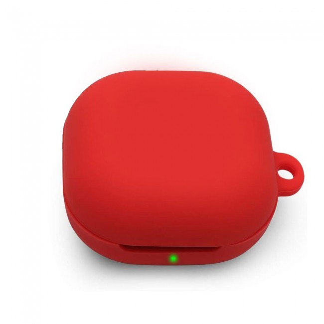 Protective Silicone Case with Carabiner for Galaxy Buds Live - Red