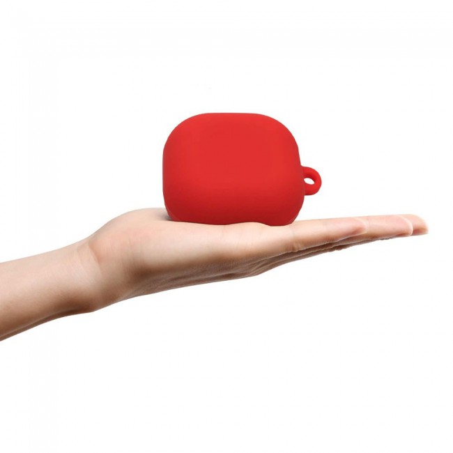 Protective Silicone Case with Carabiner for Galaxy Buds Live - Red