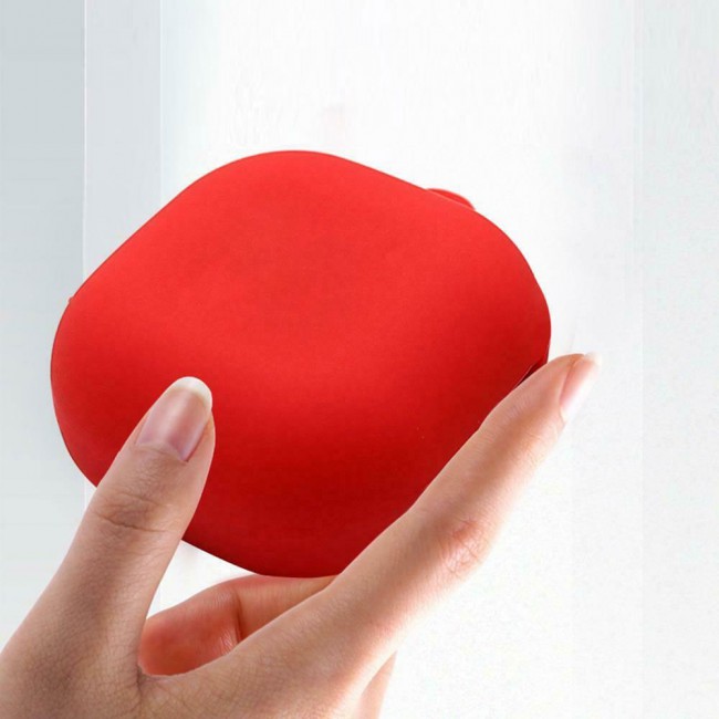 Protective Silicone Case with Carabiner for Galaxy Buds Live - Red