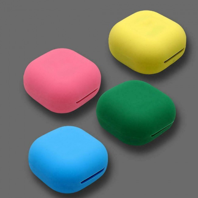 Protective Silicone Case with Carabiner for Galaxy Buds Live - Yellow