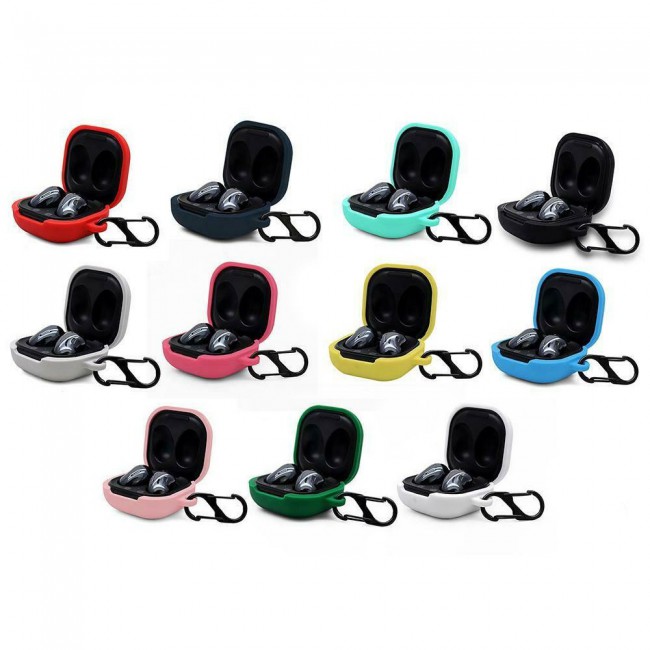 Protective Silicone Case with Carabiner for Galaxy Buds Live - Pink