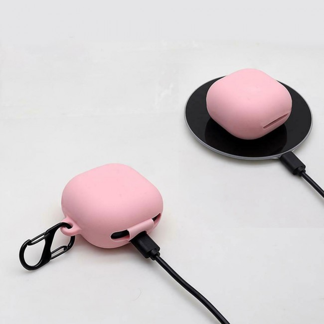 Protective Silicone Case with Carabiner for Galaxy Buds Live - Pink