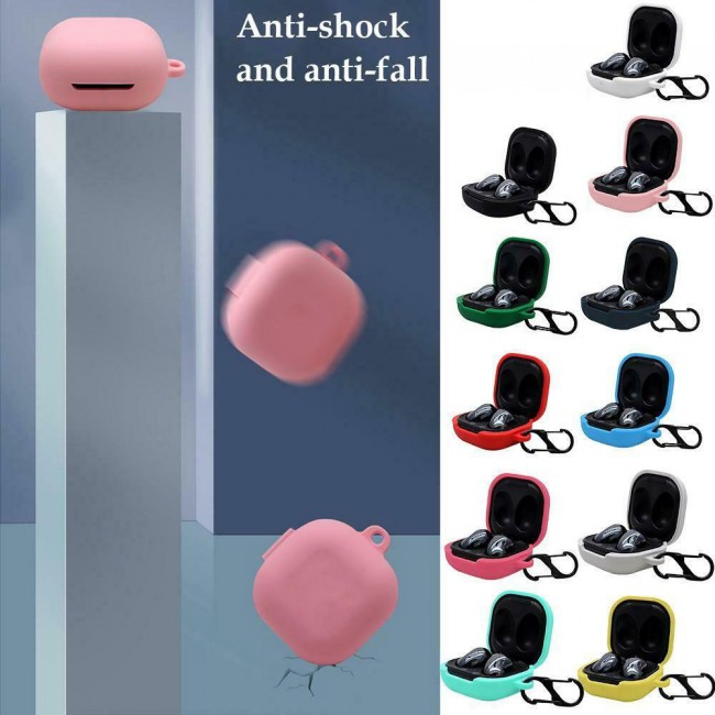Protective Silicone Case with Carabiner for Galaxy Buds Live - Pink