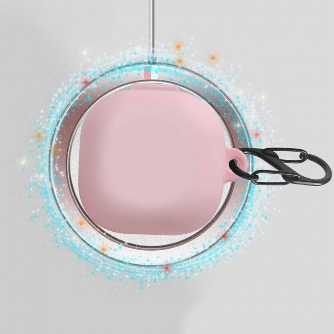 Protective Silicone Case with Carabiner for Galaxy Buds Live - Pink