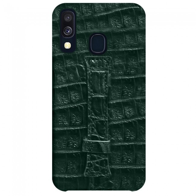 Samsung Galaxy A40 Leather Case Cover - Green