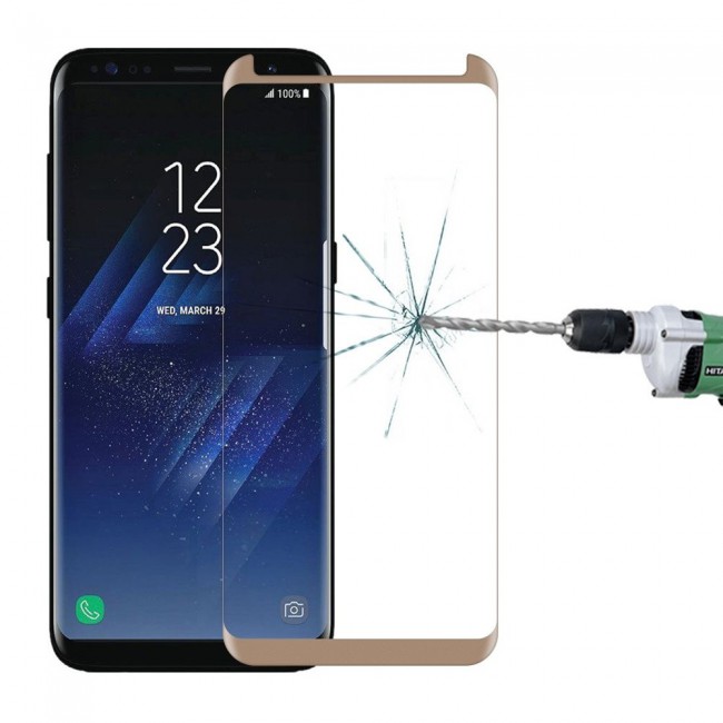 Samsung Galaxy Note 8 3D Tempered Curved Glass Screen Protector 2Pack Super Shieldz by Margoun - Gold Edge