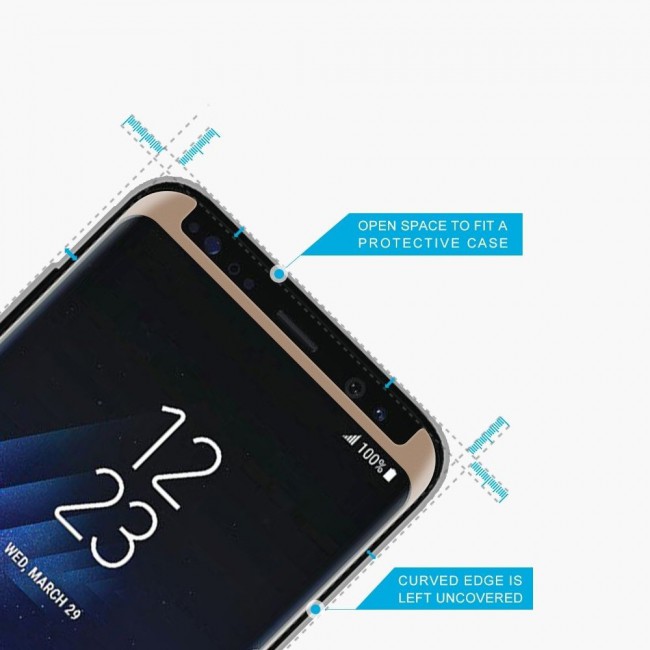Samsung Galaxy Note 8 3D Tempered Curved Glass Screen Protector Ultimate by Margoun - Gold Edge