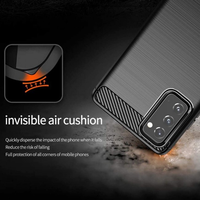 Samsung Galaxy S20 FE and S20 FE 5G Brushed Carbon Fiber Case Cover - Black
