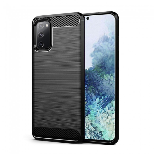 Samsung Galaxy S20 FE and S20 FE 5G Brushed Carbon Fiber Case Cover - Black