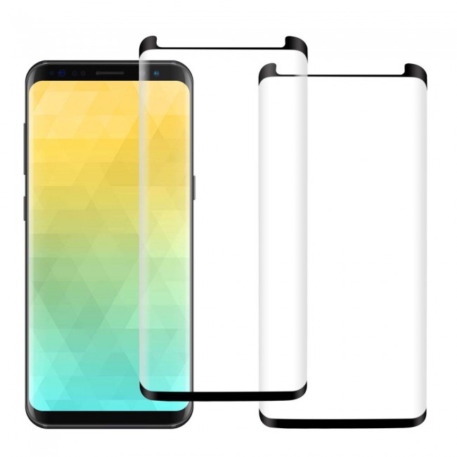 Samsung Galaxy S8 2Pack 3D Tempered Curved Glass Screen Protector - Black Edge