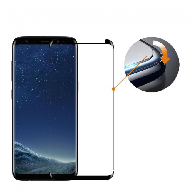 Samsung Galaxy S8 2Pack 3D Tempered Curved Glass Screen Protector - Black Edge