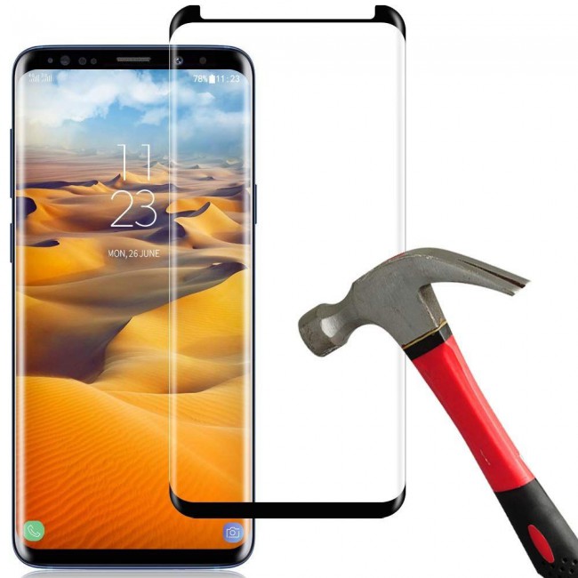 Samsung Galaxy S8 3D Tempered Curved Glass Screen Protector - Black Edge