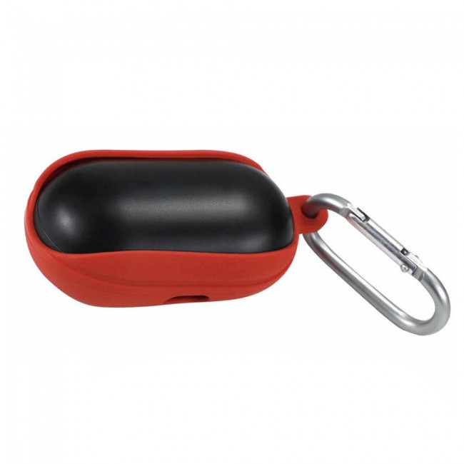 Silicone Protective Case for Samsung Galaxy Buds with Carabiner-Red
