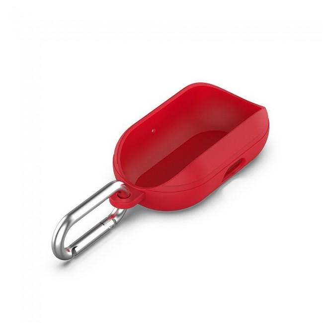 Silicone Protective Case for Samsung Galaxy Buds with Carabiner-Red