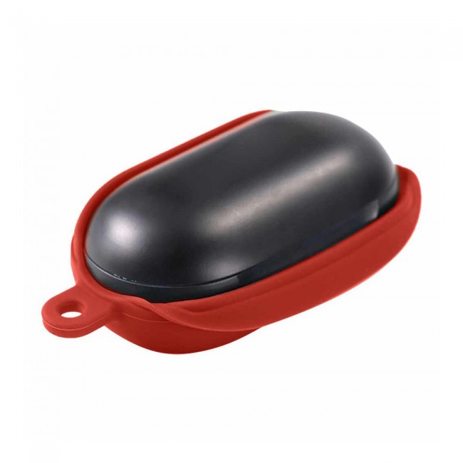 Silicone Protective Case for Samsung Galaxy Buds with Carabiner-Red