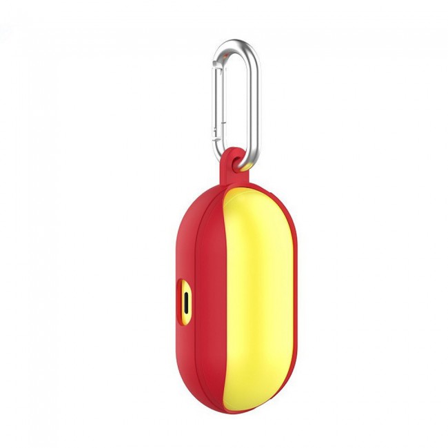 Silicone Protective Case for Samsung Galaxy Buds with Carabiner-Red