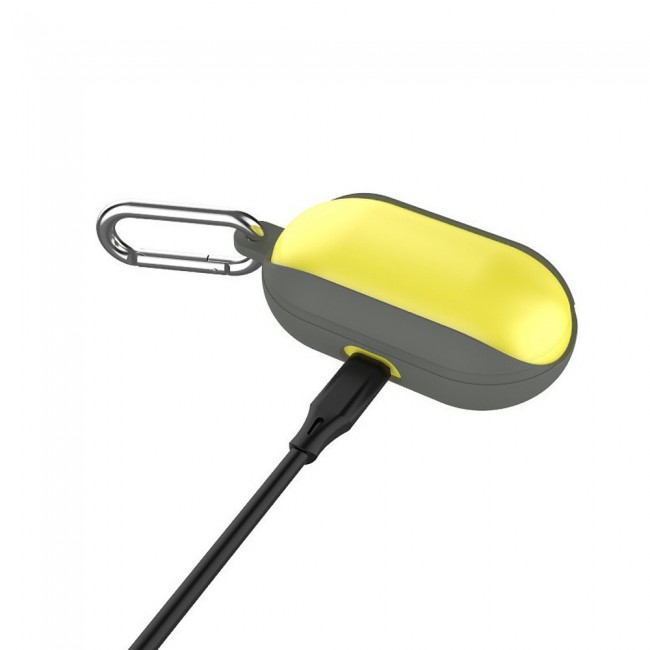 Silicone Protective Case for Samsung Galaxy Buds with Carabiner-Grey
