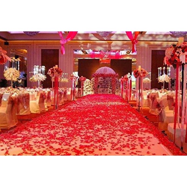 Valentine Day Gift Silk Fabric Red Rose Petals