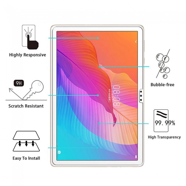 Two-Fold Leather Stand Cover with Screen Protector for Huawei Matepad T10s T 10s 10.1-inch - Gold