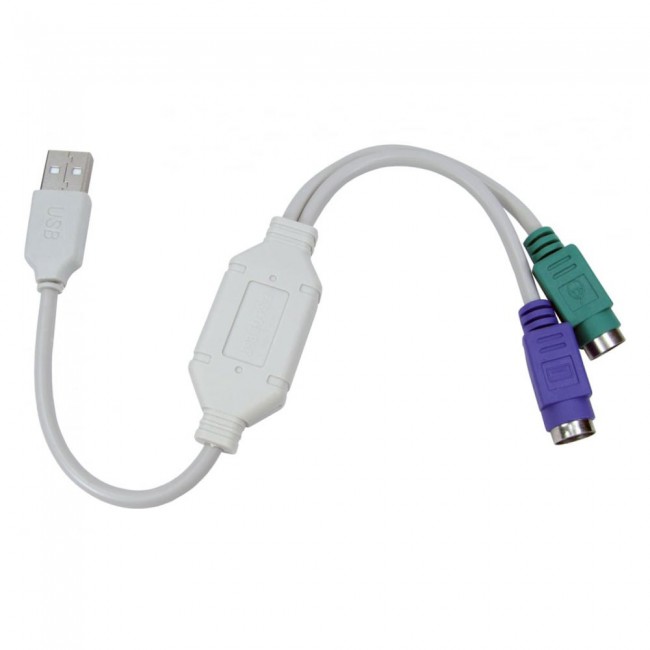 USB to PS/2 Converter USB Male to Dual PS/2 Female Adapter