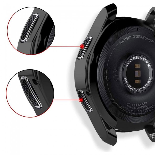 Ultra Thin TPU Case Cover for Samsung Gear Sport - 2Pack Black Edge and Clear