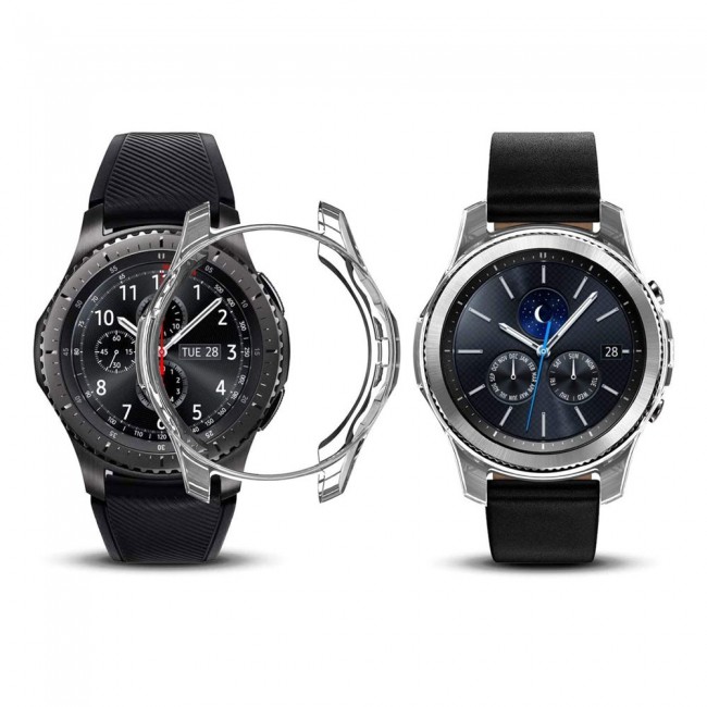 Ultra Thin TPU Case Cover for Samsung Gear Sport - 2Pack Black Edge and Clear