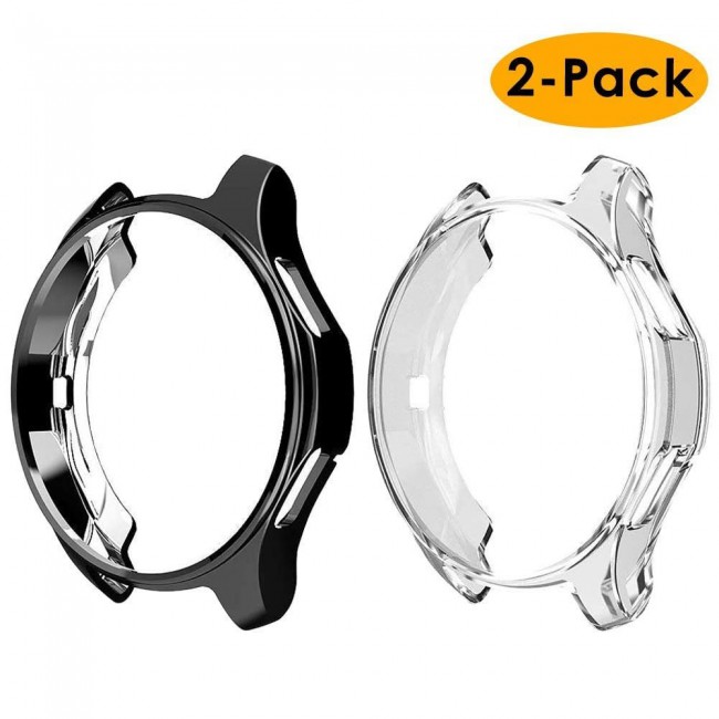 Ultra Thin TPU Case Cover for Samsung Gear Sport - 2Pack Black Edge and Clear