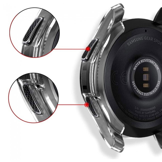 Ultra Thin TPU Case Cover for Samsung Gear Sport - 2Pack Black Edge and Clear