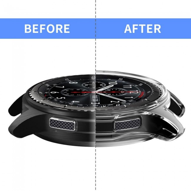 Ultra Thin TPU Case Cover for Samsung Gear Sport - 2Pack Black Edge and Clear