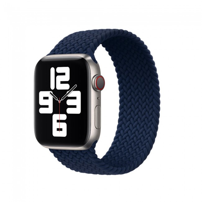 Apple Watch 38-40-41mm Yarn Braided Solo Loop Band Size M Henlein Series by Margoun - Dark Blue