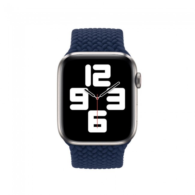 Apple Watch 38-40-41mm Yarn Braided Solo Loop Band Size M Henlein Series by Margoun - Dark Blue