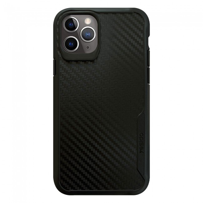 Yesido Carbon Fiber Case Cover for Apple iPhone 12 and iPhone 12 Pro - Black