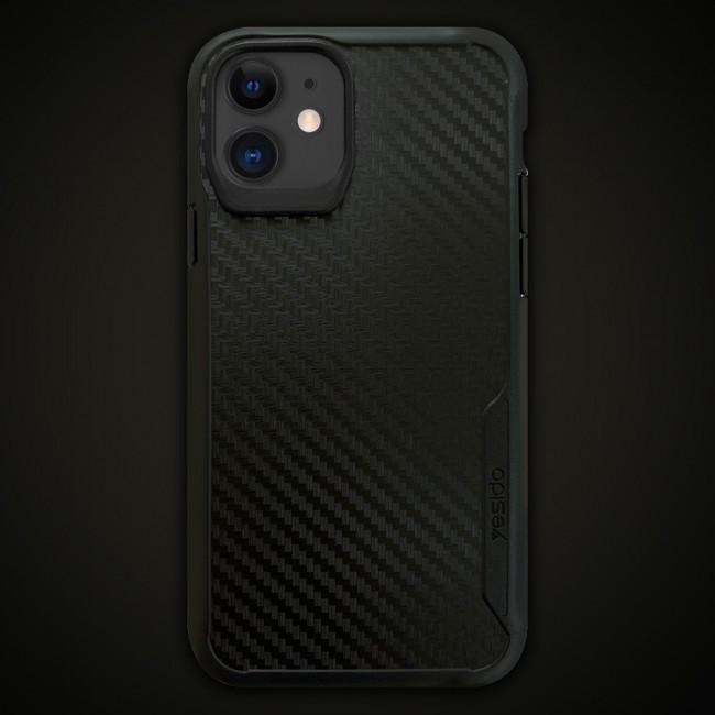 Yesido Carbon Fiber Case Cover for Apple iPhone 12 and iPhone 12 Pro - Black
