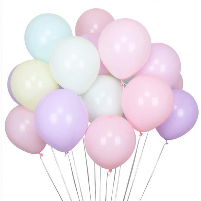 50 Pieces Latex Pastel multicolor Balloons 10-inches