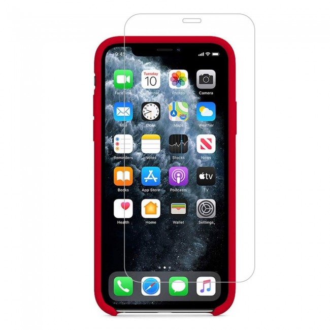 Margoun 2Pack Apple iPhone 12 Pro Max Silicone Case Cover and Clear Screen Protector - Red