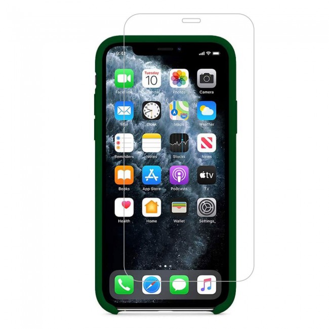 Margoun 2Pack Apple iPhone 12 and 12 Pro Silicone Case Cover and Clear Screen Protector - Green