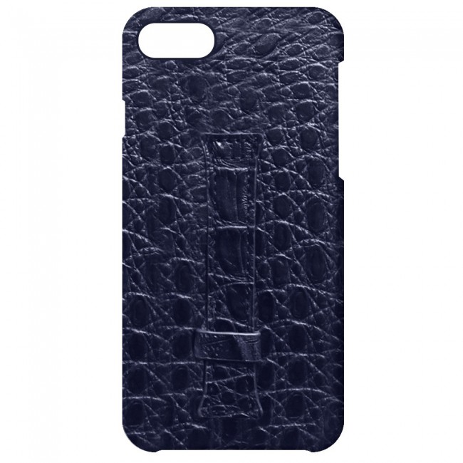 iPhone 7 and iPhone 8 Leather Case Cover Crocodile Design - Dark Purple