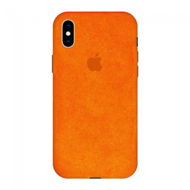 Verouderd banjo uitgehongerd Apple iPhone X and iPhone XS Leather Alcantara Case Cover - Orange-gsmprice