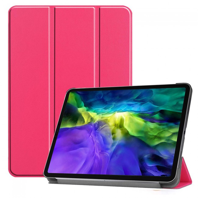 ipad Mini 4 and Mini 5 Smart Leather Folio Case Trifold Stand Cover - Hot Pink