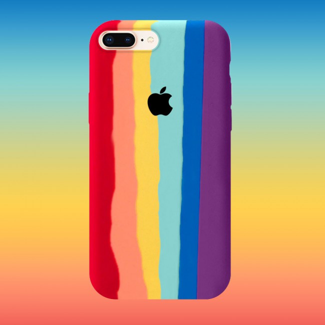 Rainbow Mobile Back Case for iPhone 7 Plus logo cut (Design - 225)