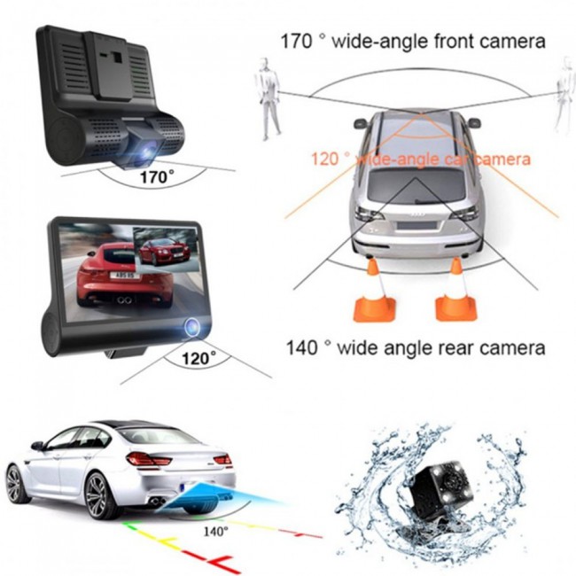 WDR Full HD 1080P Car DVR Camera - Black