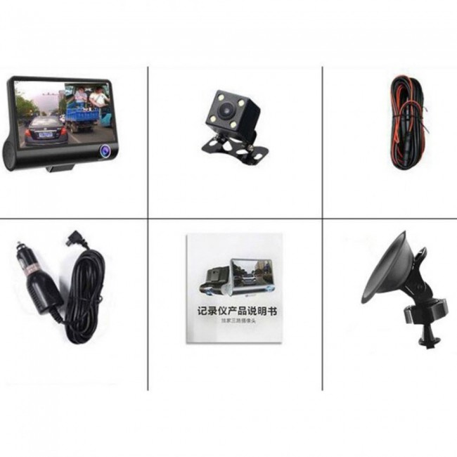 WDR Full HD 1080P Car DVR Camera - Black