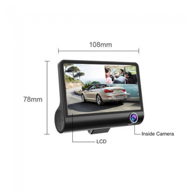 WDR Full HD 1080P Car DVR Camera - Black