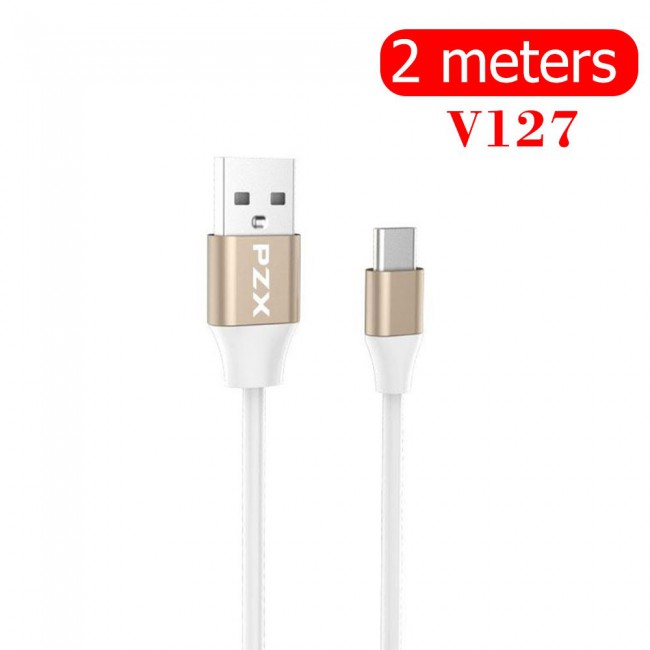 PZX V127 Type-C USB Charge &amp; Sync Cable 2m – White/Rose Gold