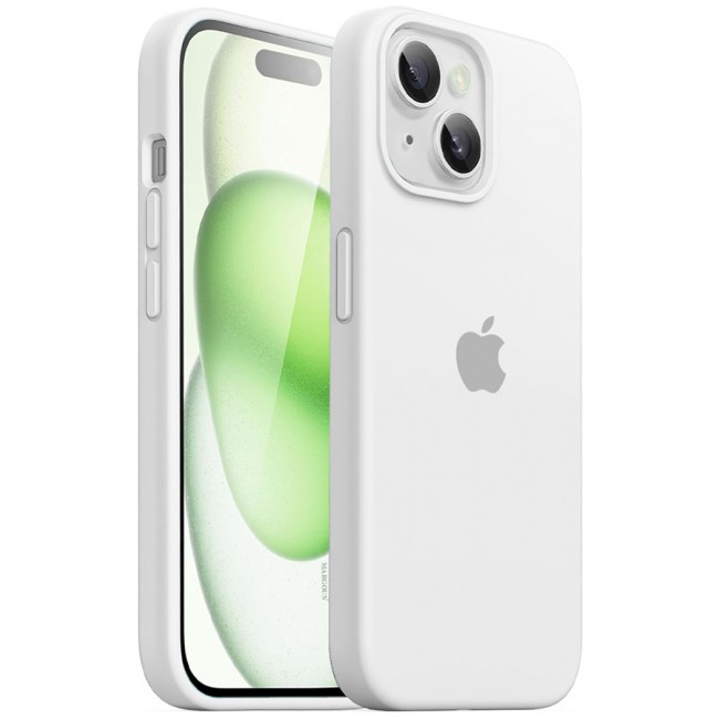 MARGOUN iPhone 15 Case Silicone Case Cover Durable and Anti Scratch Back Cover White
